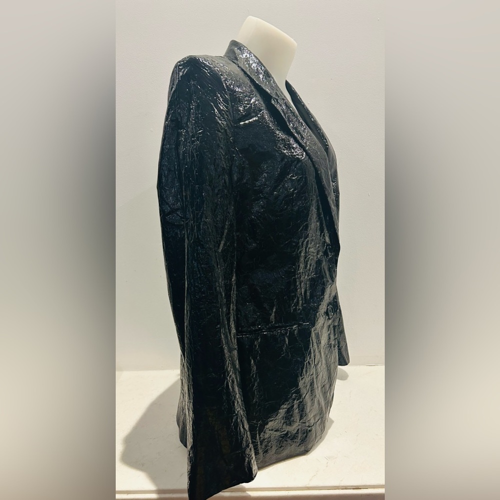 Black shiny  blazer. Women’s Helmut Lang wet-look black jacket/blazer 8 - Picture 14 of 16